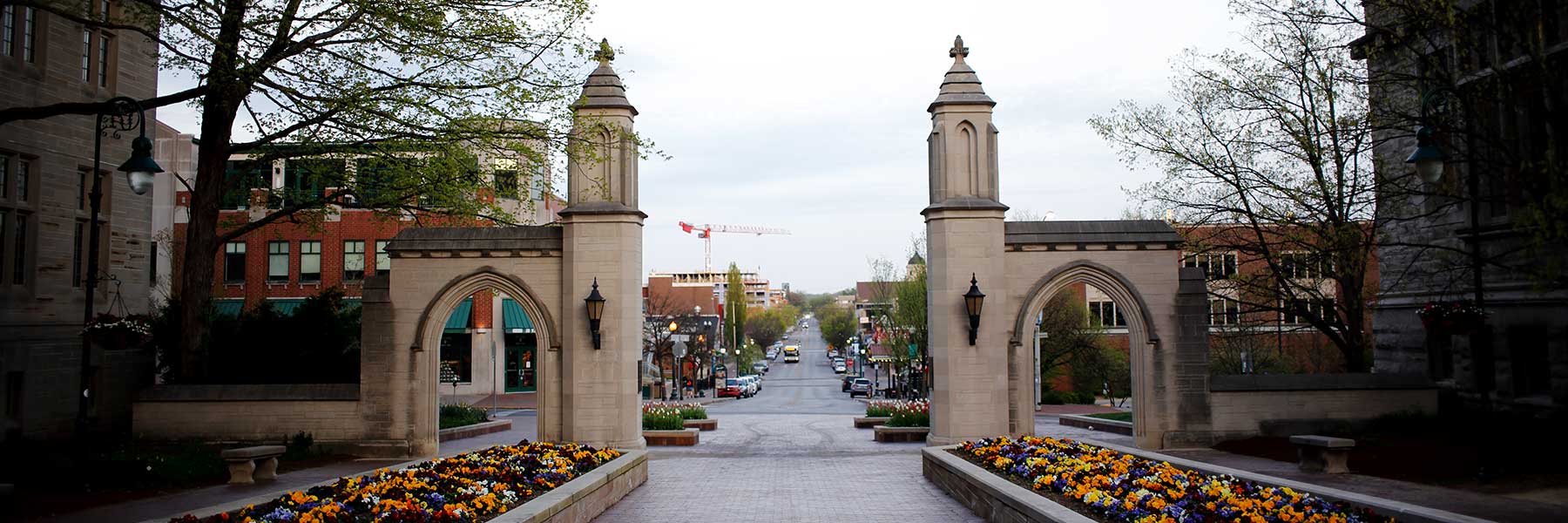 Sample Gates at Indiana University looking toward downtown Bloomington Indiana